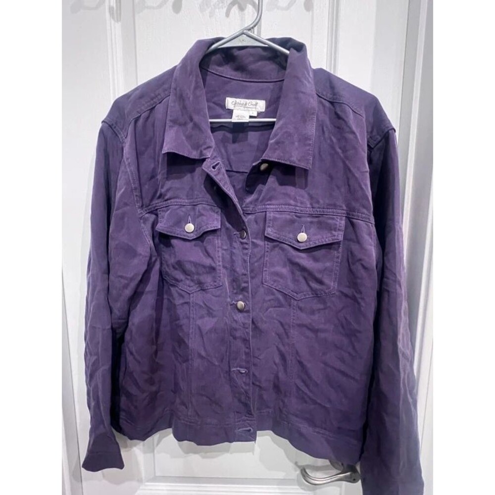 Coldwater Creek Women’s Purple Tencel Trucker Jacket Size Large